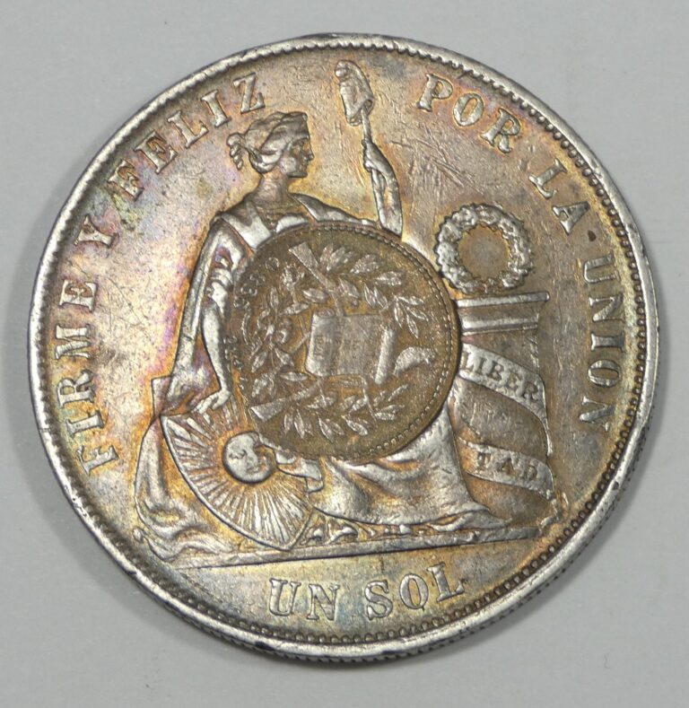 Read more about the article 1894 GUATEMALA Silver 1/2 Real Coin Counterstamp on 1869 Peru Sol VERY FINE