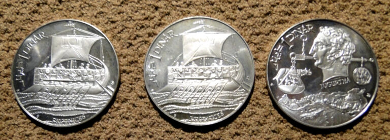 Read more about the article TUNISIA 1969 THREE UNC DINAR SILVER COINS