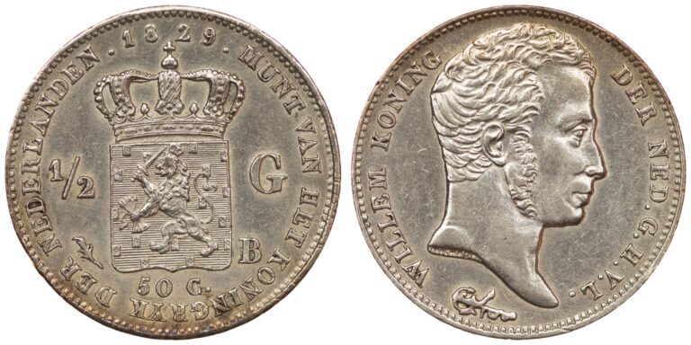 Read more about the article Netherlands – 1/2 Gulden 1829 – Brussel  Willem I  Silver