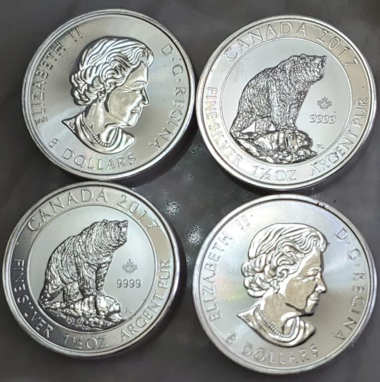 Read more about the article 100 Coins Of  1.5 oz. 1977 Canadian Grizzly Bear 0.9999 pure Cert.  $60 Per Coin