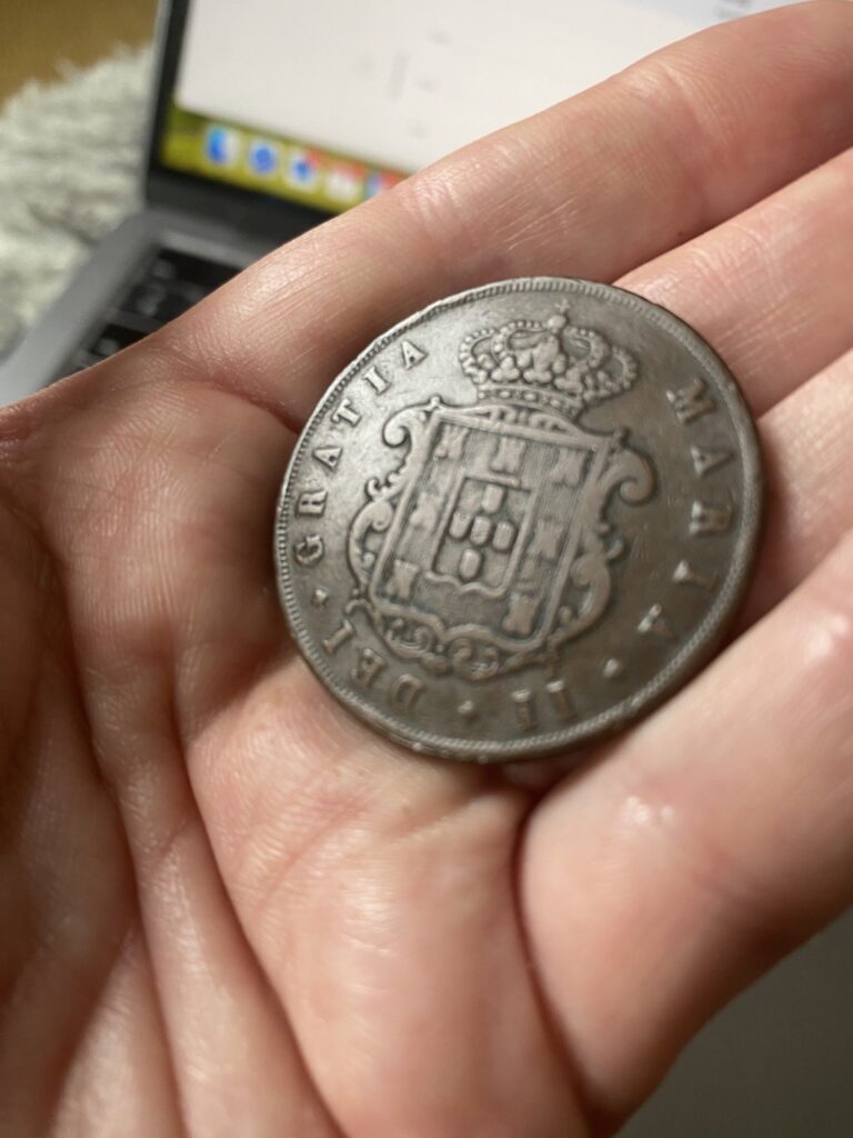 Read more about the article Antique 1849 Portugal Maria II 20 Reis Coin Ungraded