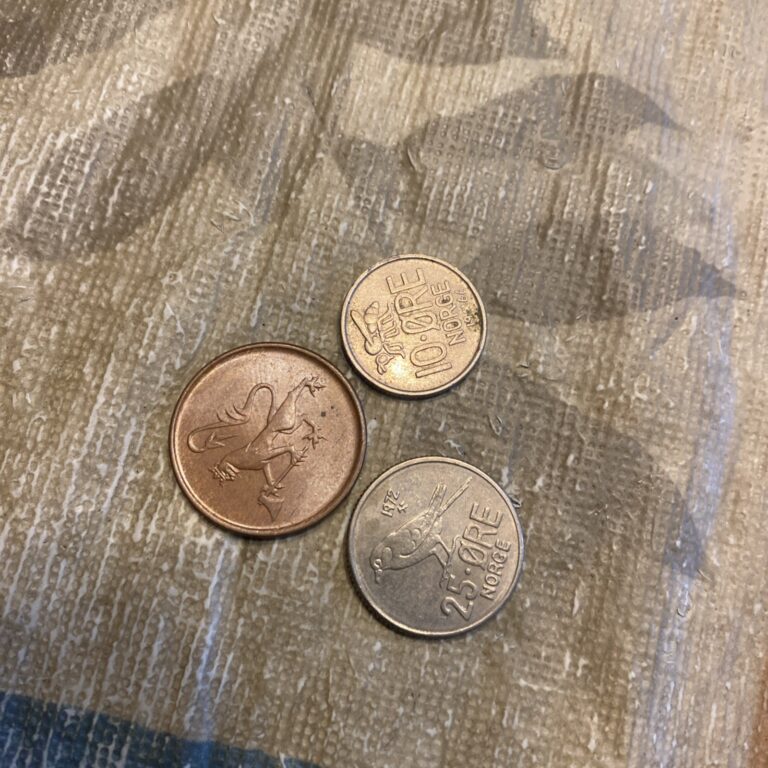 Read more about the article 1972 NORWAY 25 Ore  1976 5 Ore  1966 10 Ore- 3 Coins – Norway