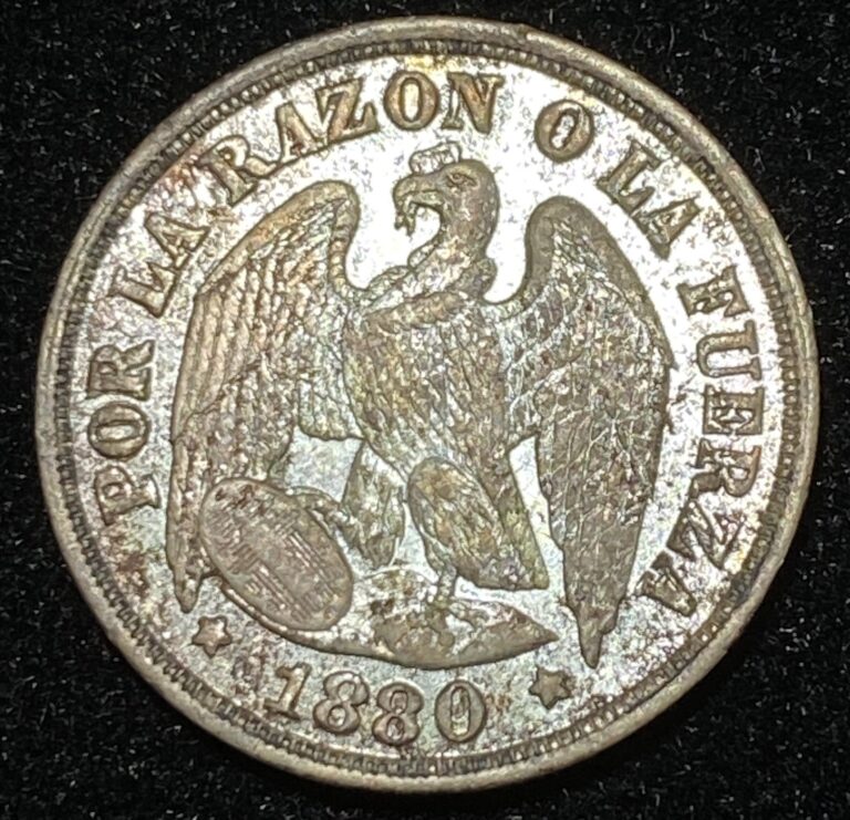 Read more about the article SCARCE 1880 Chile Santiago SILVER Un Decimo! UNCIRCULATED!!