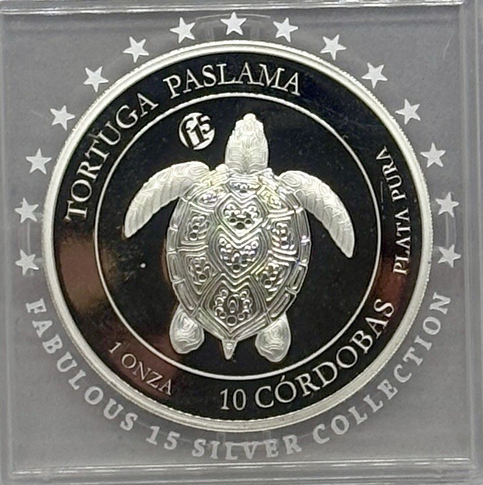 Read more about the article 2020 1 Oz SILVER . NICARAGUA 10 CORDOBAS SEA TURTLE.  FABULOUS 15 COLLECTION