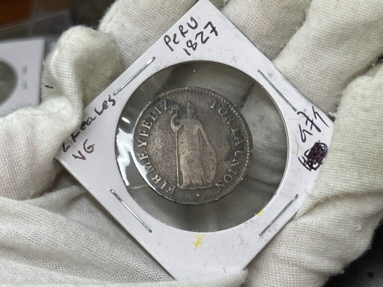 Read more about the article 1827 Peru 2 Reales Silver Coin High Value
