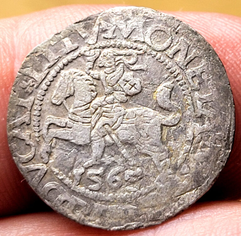 Read more about the article LITHUANIA / POLAND 1565 SILVER HALF GROSCHEN RIDER and EAGLE