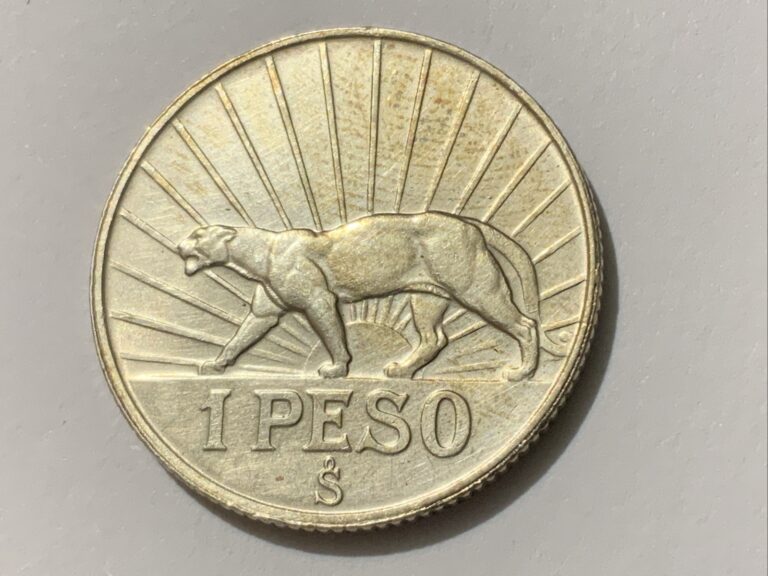 Read more about the article 1942 So Uruguay 1 Peso Silver HG AU-BU