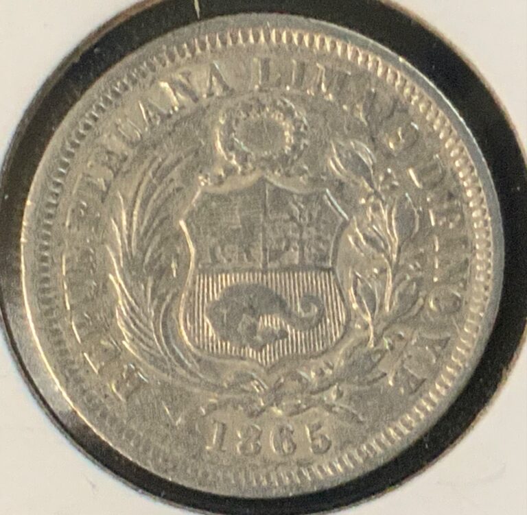 Read more about the article 1865 PERU 1/5 DE SOL SILVER COIN!