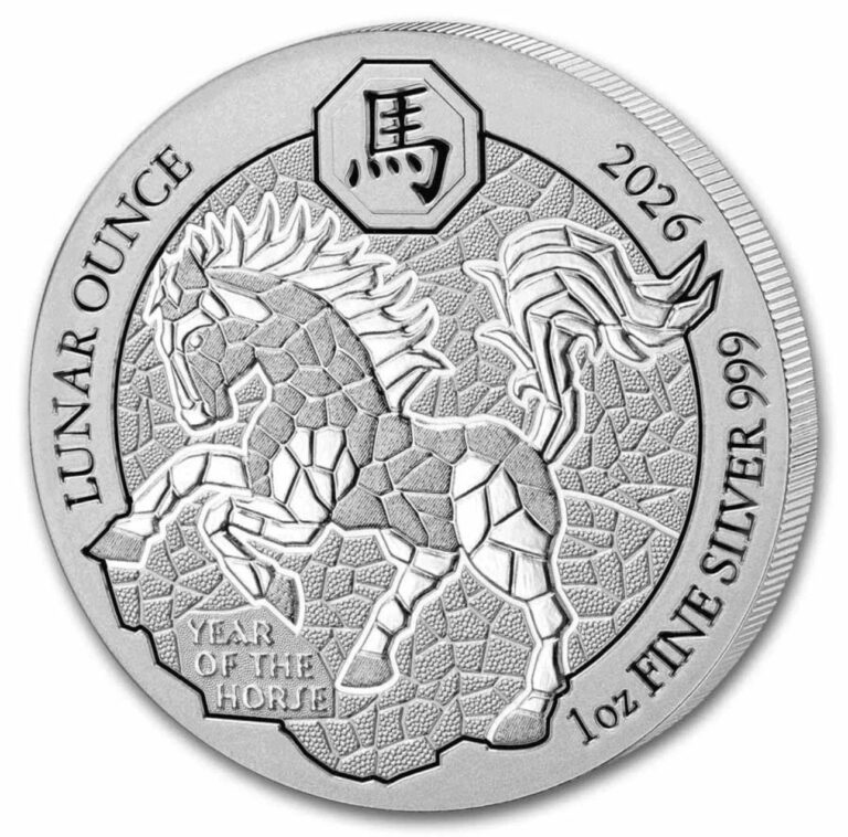 Read more about the article 2026 Rwanda 1 oz BU Silver Year of the Horse in protective plastic case