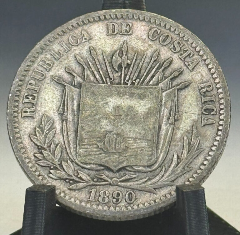 Read more about the article 1890 Costa Rica 25  Centavos KM# 130  Silver