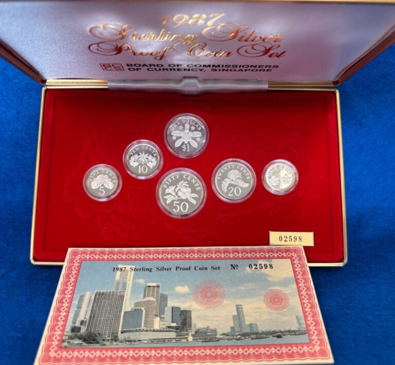 Read more about the article 1987 Singapore Silver Proof Six Coin Set w/Box + COA