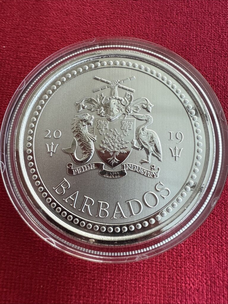 Read more about the article 2019  BARBADOS Proof Silver ( .9999)  COIN $ 1 BU 1 Troy oz