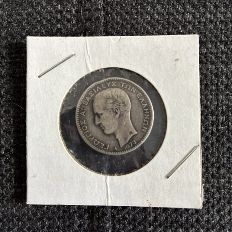 Read more about the article 1 DRACHMA   1873 GREECE   SILVER COIN   KING GEORGE