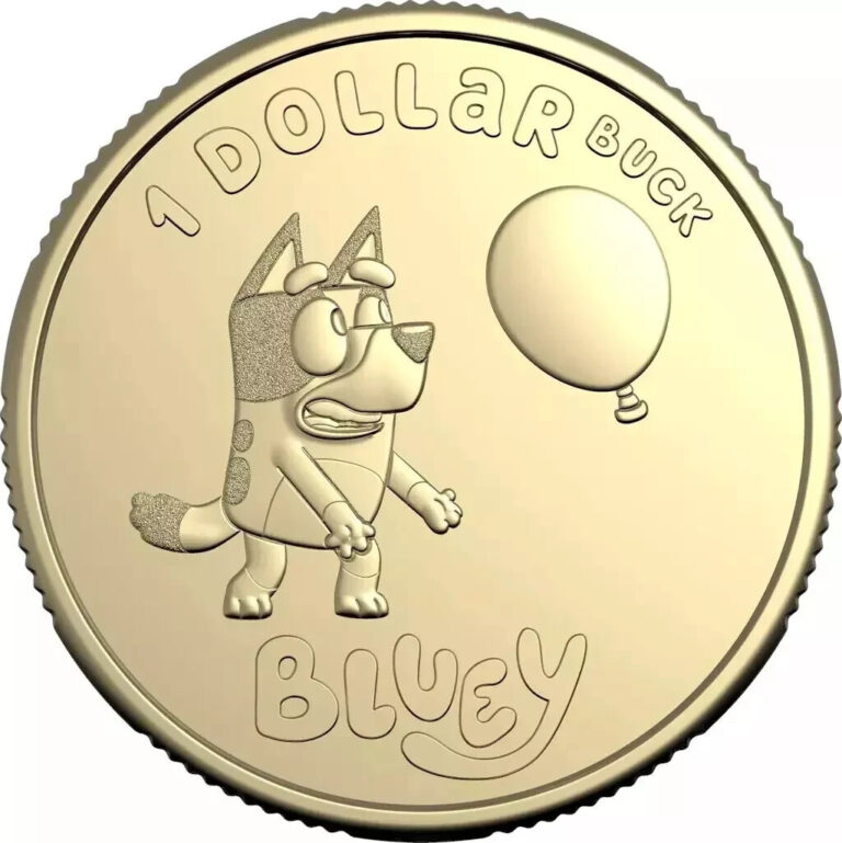 Read more about the article Bluey Buck 2024 One Dollar Coin Dollarbuck Dog Bingo Blue $1 Australia Rare UNC