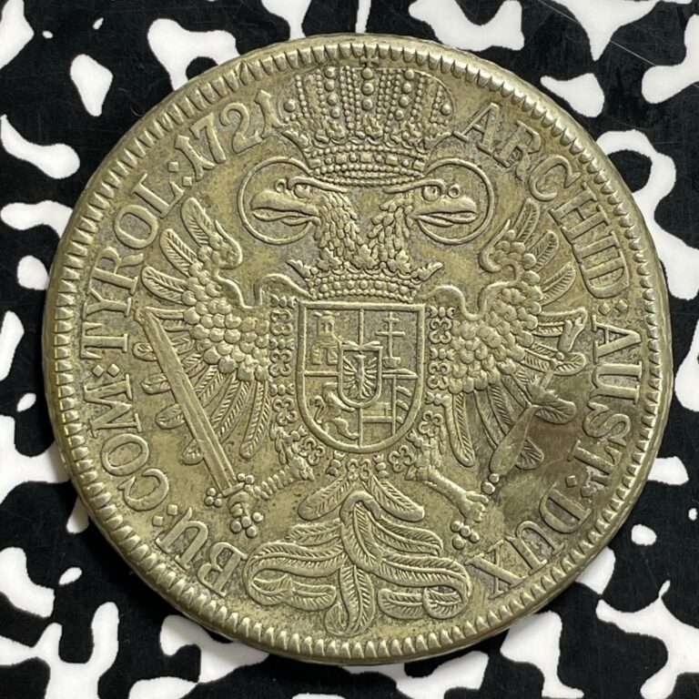 Read more about the article 1721 Austria 1 Thaler Lot#JM9958 Large Silver! Obverse Scratch  DAV-1053