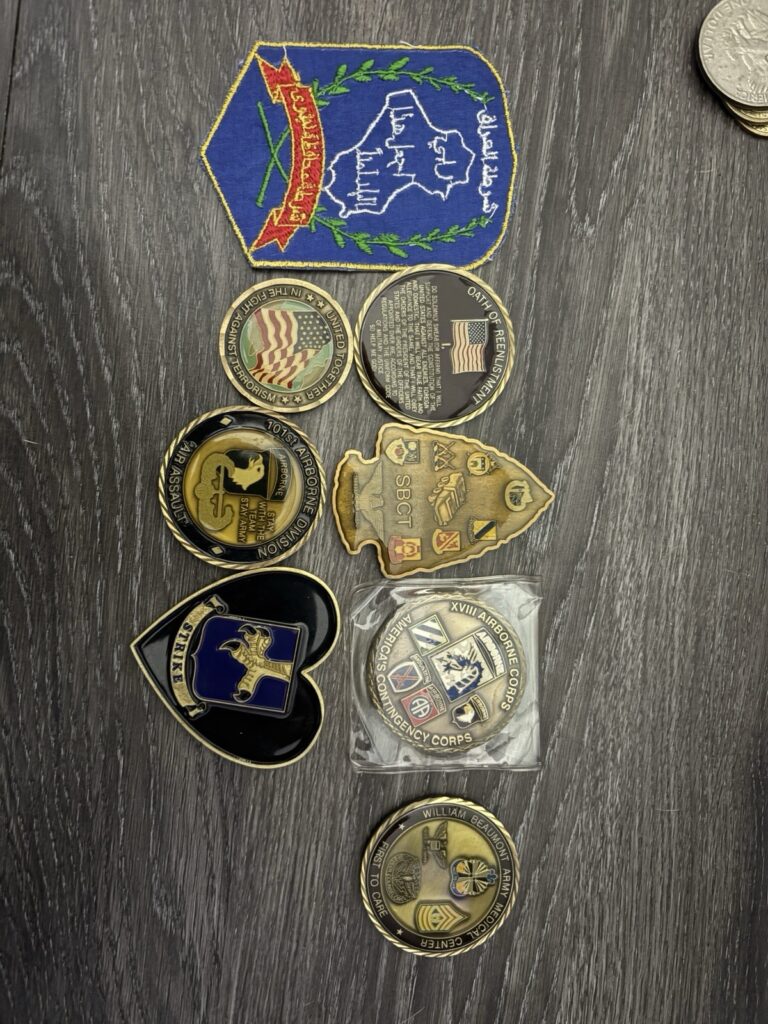 Read more about the article Iraq War Challenge Coins Plush Patch 6 Coins 1 Patch
