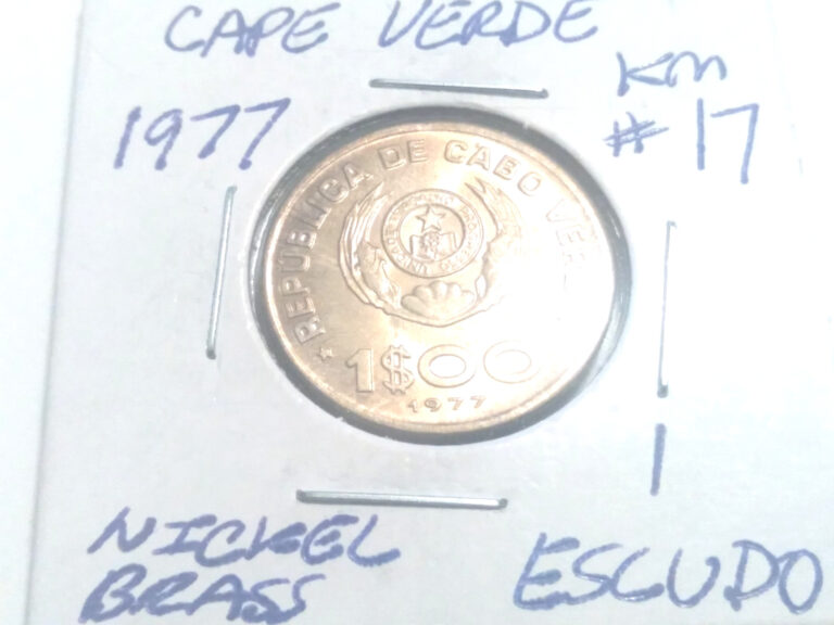 Read more about the article World Coin  Cape Verde  1 Escudo  1977  Toned  Carded  AU Condition
