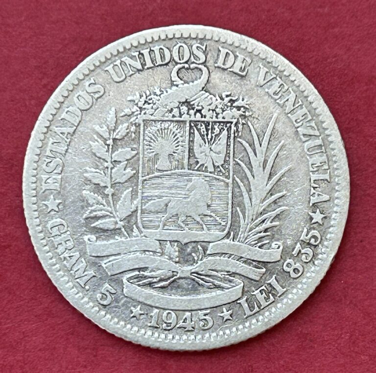 Read more about the article 1945 Venezuela 1 Bolivar Silver Coin
