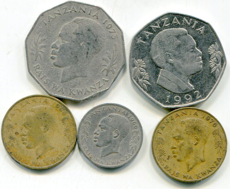 Read more about the article Tanzania  lot of (5) vintage coins   lotaug3058