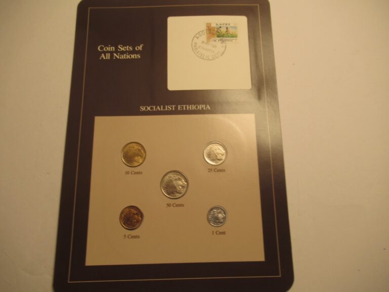 Read more about the article Ethiopia Unc. 5 Coin Set w/ collectible stamp  Coins of All Nations Series