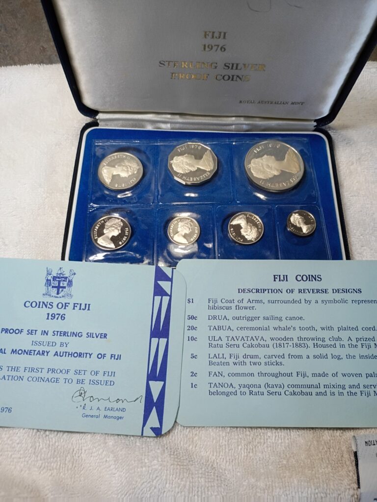 Read more about the article 1976 Fiji sterling silver proof coin LIMITED 3 012 set’s Scarce