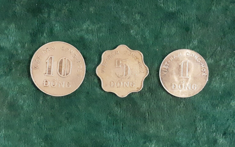 Read more about the article Vietnam War Era Coin Lot of Three (3) – Vietnamese Dong 1  5 and 10 Dong – VF+