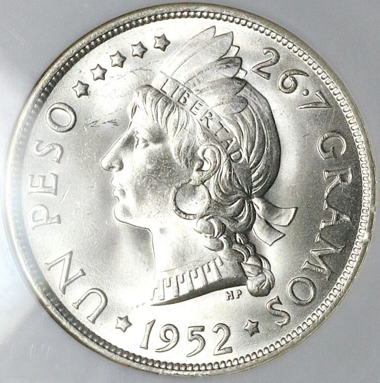 Read more about the article 1952 NGC MS 65 Dominican Republic 1 Peso 20k Silver Dollar Coin (25042303C)