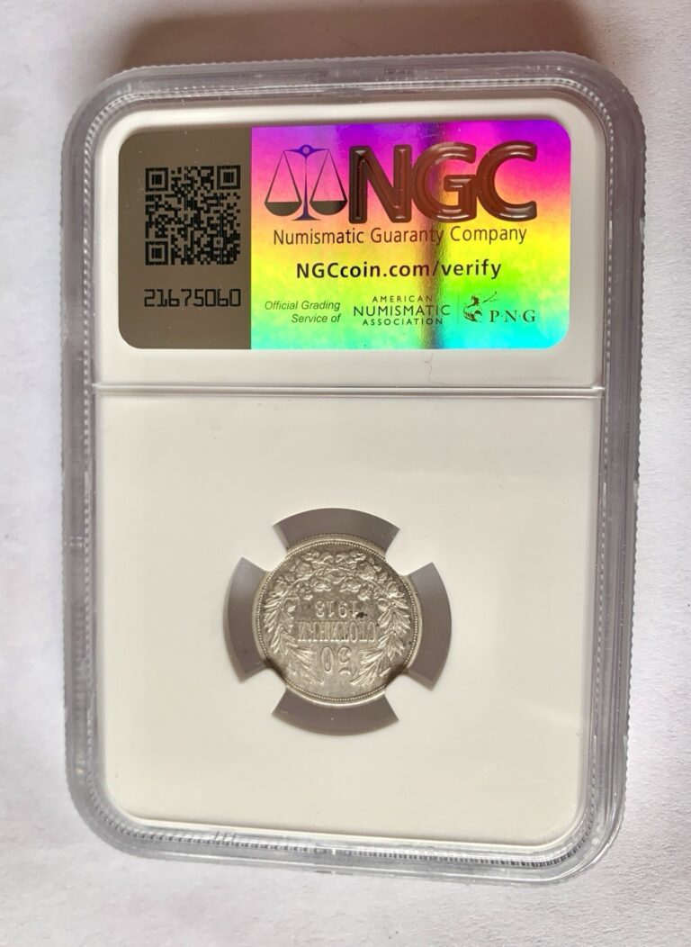 Read more about the article 1913 Bulgaria 50 Stotinki NGC Certified