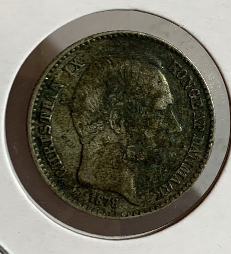 Read more about the article 1878 DENMARK West Indies 10 cents  Silver  Christian IX  KM# 70  XF