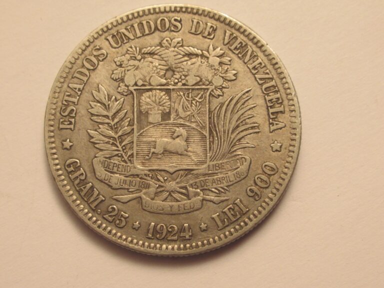 Read more about the article 1924 Venezuela Silver Bolivar  heavy toning