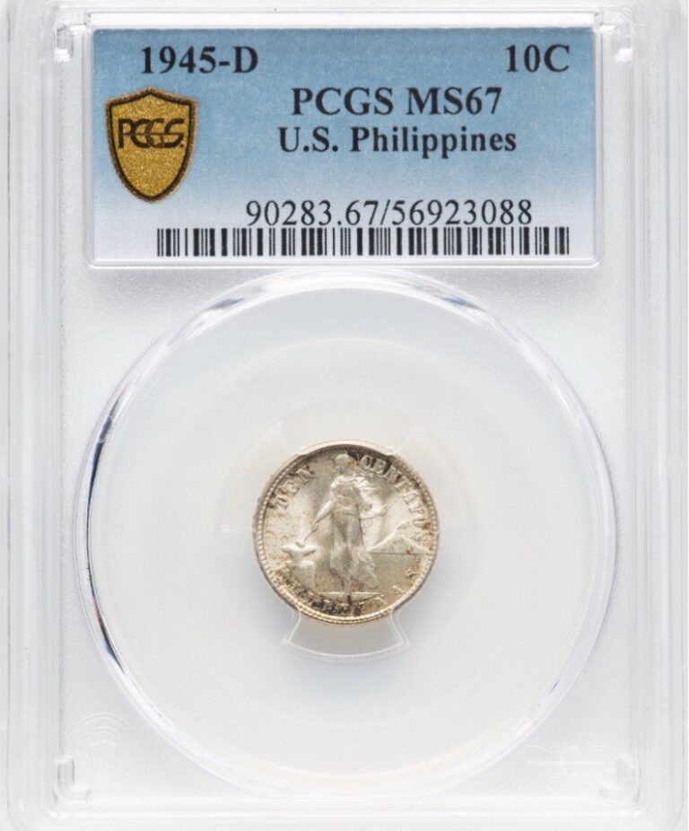 Read more about the article 1945-D U.S. Philippines 10 Centavos  PCGS MS67  High Grade