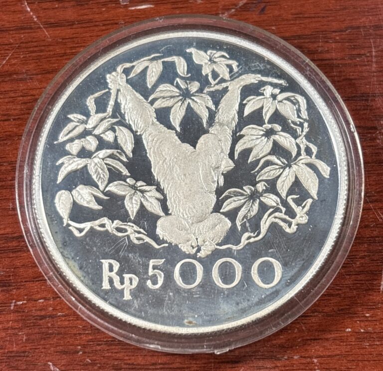 Read more about the article 1974 Indonesia 5000 Rupiah Orangutan Silver Proof – Item#118