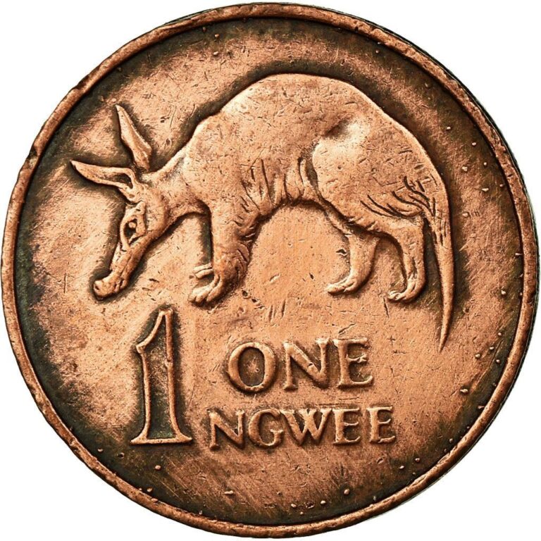 Read more about the article Zambia | 1 Ngwee Coin | Aardvark | Km:9A | 1982 – 1983