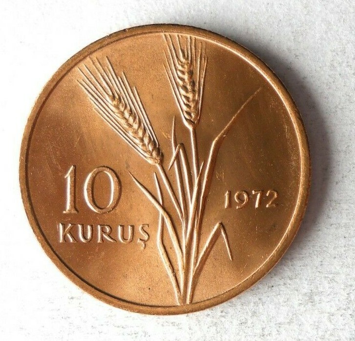 Read more about the article 1972 TURKEY 10 KURUS – AU/UNC – Exotic Coin – Free Ship – Bin #LC 47