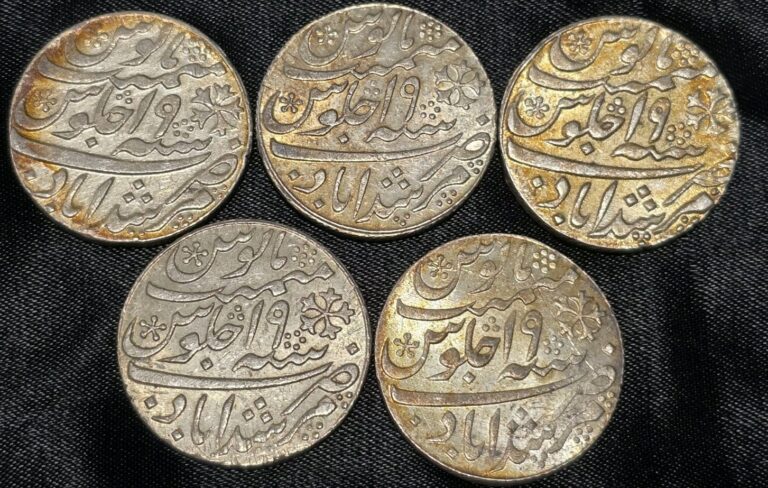 Read more about the article 1814 India Bengal Presidency Rupee AH 1229 Year Oblique Milling Toned Lot Of 5