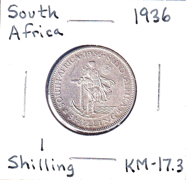 Read more about the article 1936 South Africa 1 Shilling (KM-17.3) .1456 ASW Silver!!!
