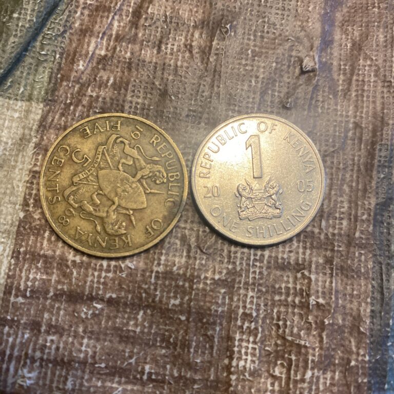 Read more about the article 1968 Kenya 5 Shillings  2005 1 Shilling- 2 Coins