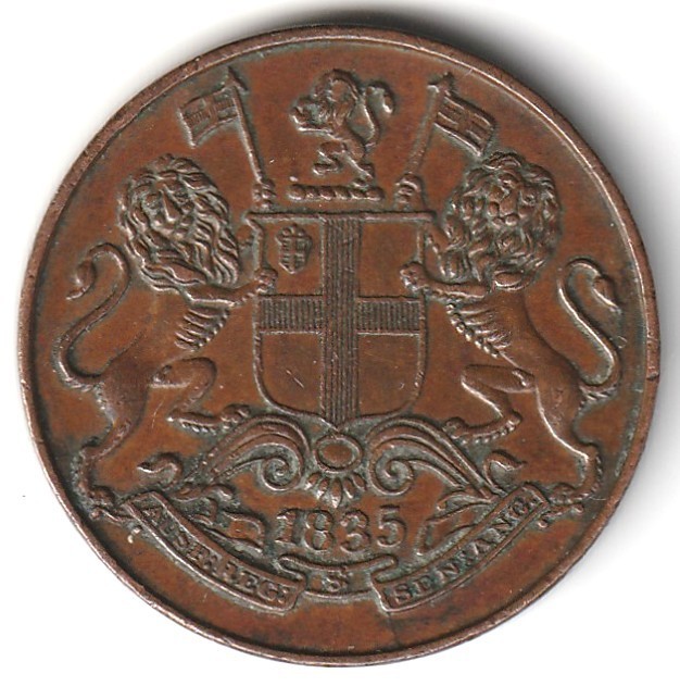Read more about the article 1835 British East India Company Quarter 1/4 Anna Copper Nice Free Shipping