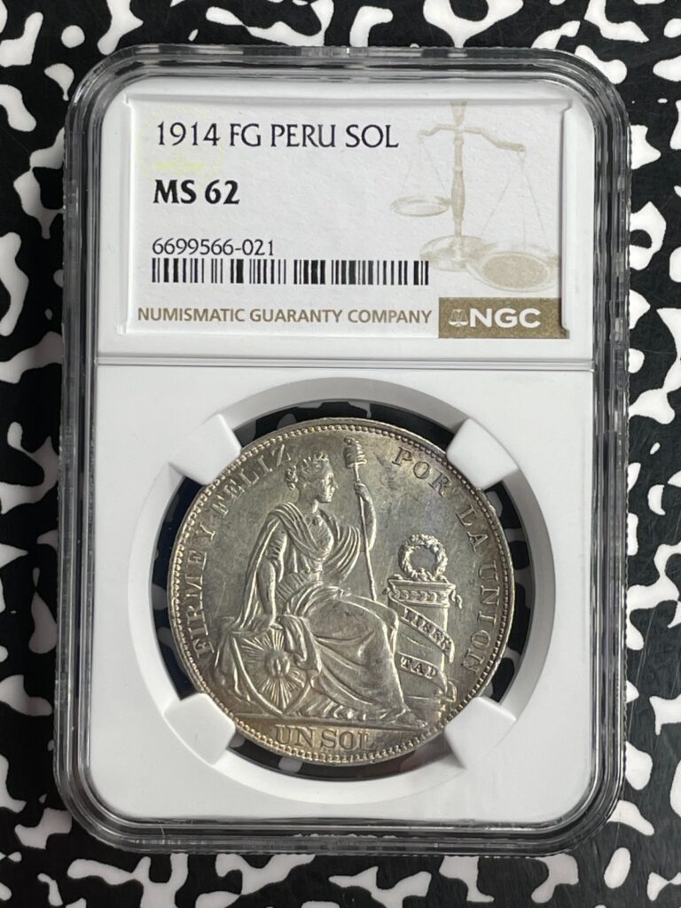 Read more about the article 1914-FG Peru 1 Sol NGC MS62 Lot#G834 Large Silver! Nice UNC!