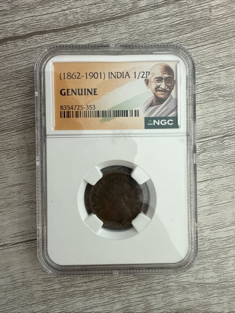 Read more about the article 1862-1901 India 1/2P Genuine Antique Collectible Coin NGC Certified