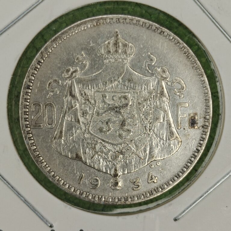 Read more about the article 1934 Belgium Silver 20 Francs