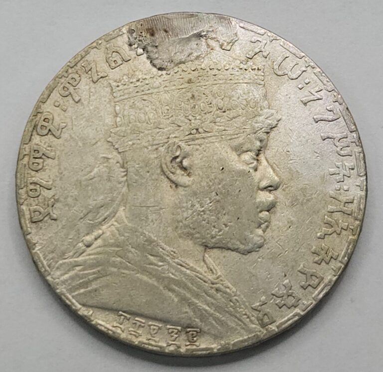 Read more about the article 1889 1 Birr Menelik II Ethiopia .835 Silver Circulated Low Leg Lion [095PIB]