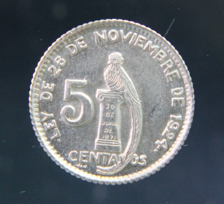 Read more about the article GUATEMALA 5 CENTAVOS  1947 SILVER COIN (0.720)
