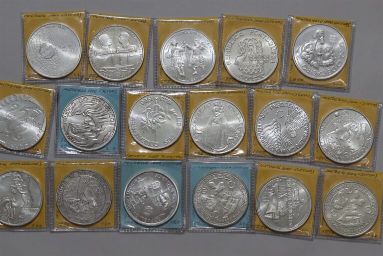 Read more about the article 🧭 🇵🇹 PORTUGAL 1000 ESCUDOS – 17 SILVER COINS COLLECTION B84 #148