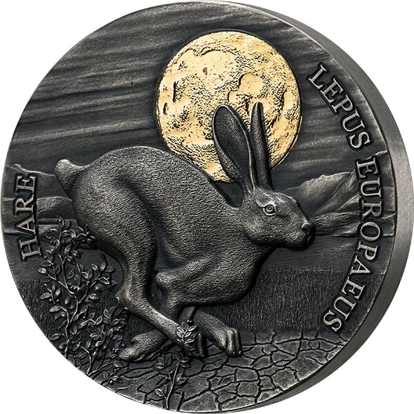 Read more about the article 2021 Ghana European Hare Silver Coin Wildlife in the Moonlight High Relief RARE