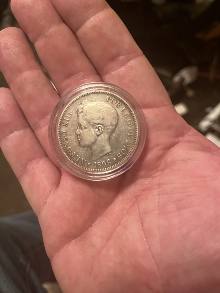 Read more about the article 1898 Spain 5 Peseta Coin VF Condition Alfonso XIII Silver