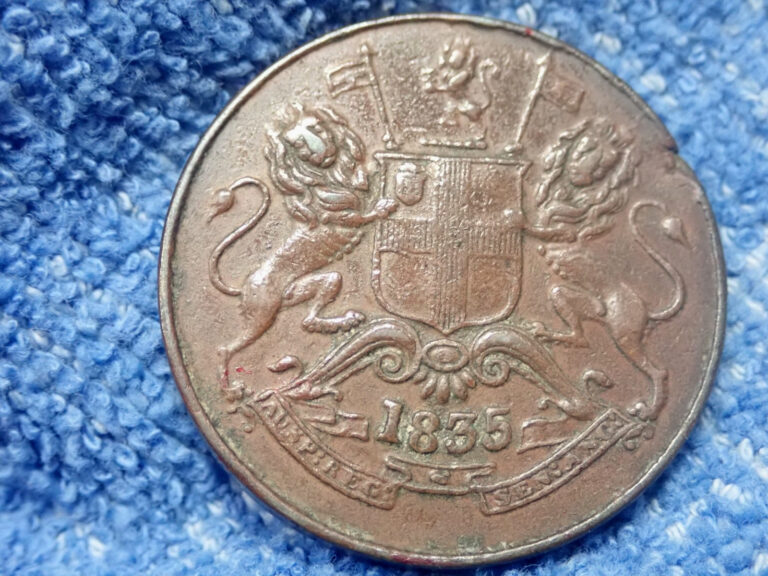 Read more about the article INDIA (BRITISH): EAST INDIA  COMPANY 1835-B 1/2 ANNA IN VERY FINE PLUS CONDITION