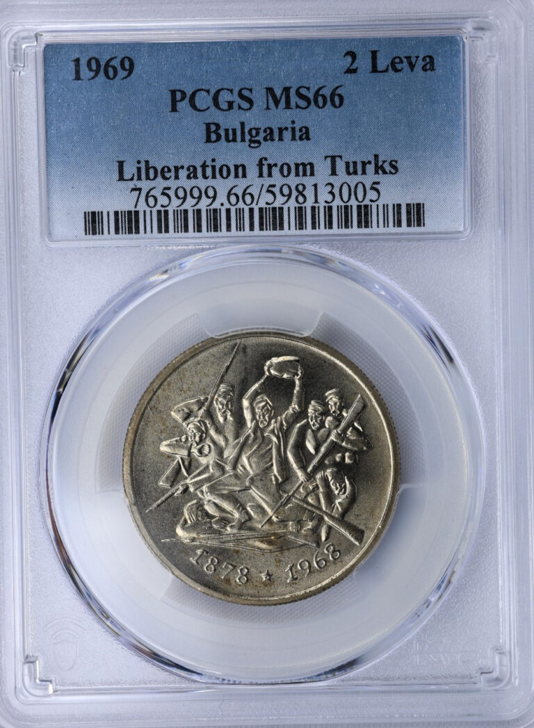 Read more about the article 1969 Bulgaria 2 Leva Liberation Form Turks KM# 77 Copper-nickel PCGS MS66