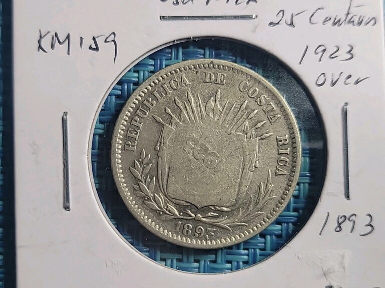 Read more about the article 🇬🇹 Guatemala 50 centimos 1923 over 1893 KM-159  0.750 Silver Coin  090725-6