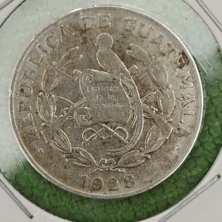 Read more about the article 1928 Guatemala Silver 1/4 Quetzal